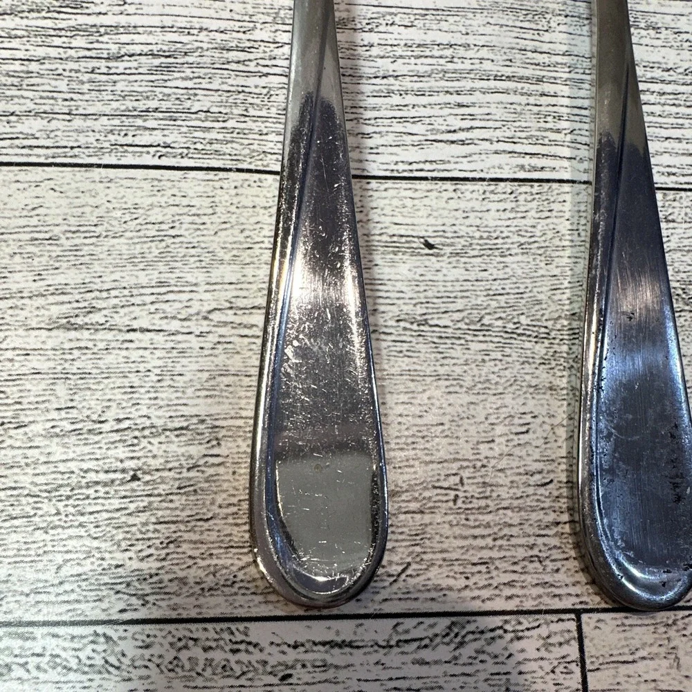 ONEIDA 1848 USA Stainless Steel Spoons Silver Tone Glossy 3PC Vintage